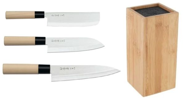 Billot avec 3 couteaux japonais série Classic