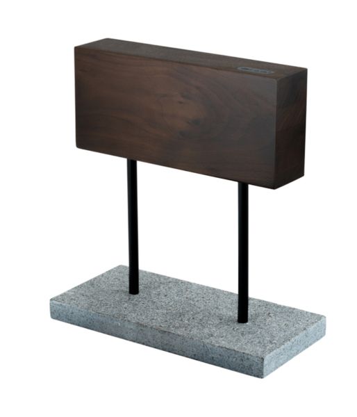 Magnetic Walnut Knife Block on a Stone Base