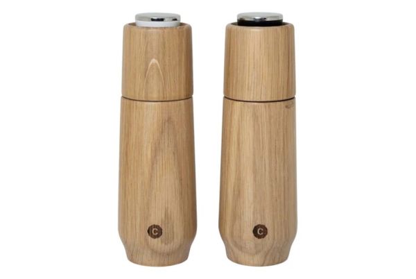 Set of 2 CHAMPAGNE Oak Wood Grinders h 17 cm by CrushGrind