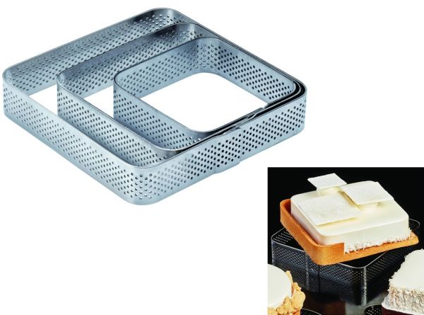 Micro-perforated band in stainless steel Square with round corners of Pavoni