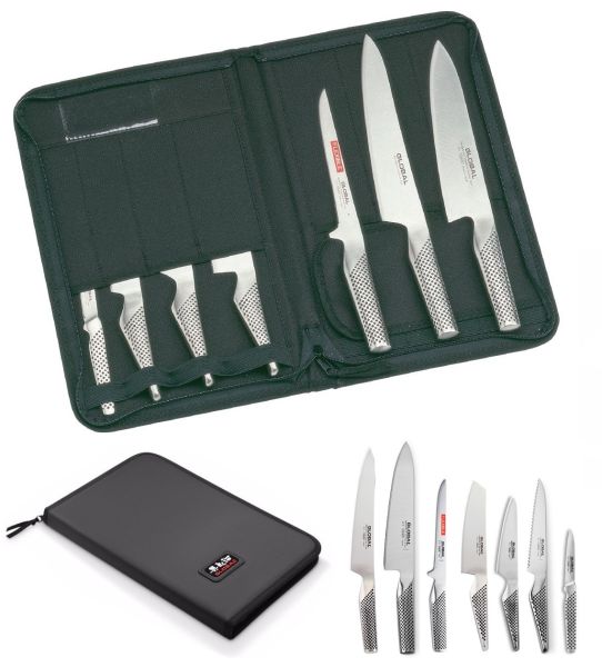 Global bag complete with 7 Global Classic Series Japanese knives