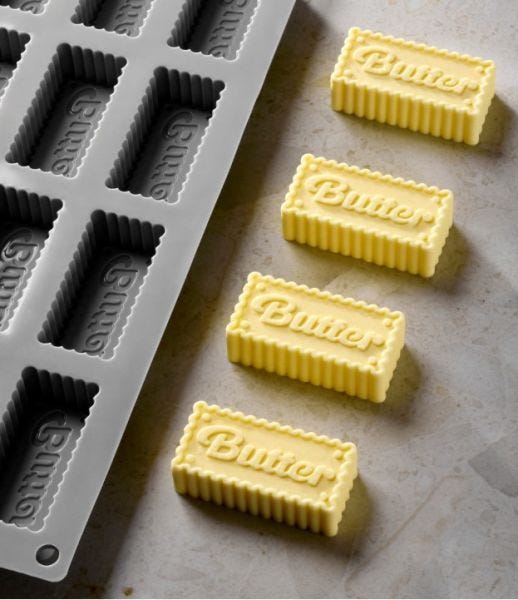Stampo Gourmand in silicone per burro BUTTER di Pavoni Professional