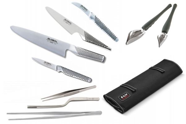 Rouleau Sous Chef Complete couteaux japonais Global et accessoires