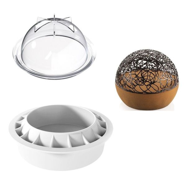 Silicone mould kit + tritan mould Choco Globe by Silikomart Professional 