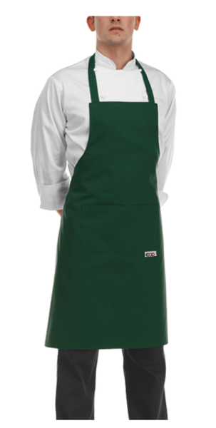 Tablier de chef VERT, taille 90 x 70 cm. avec grande poche