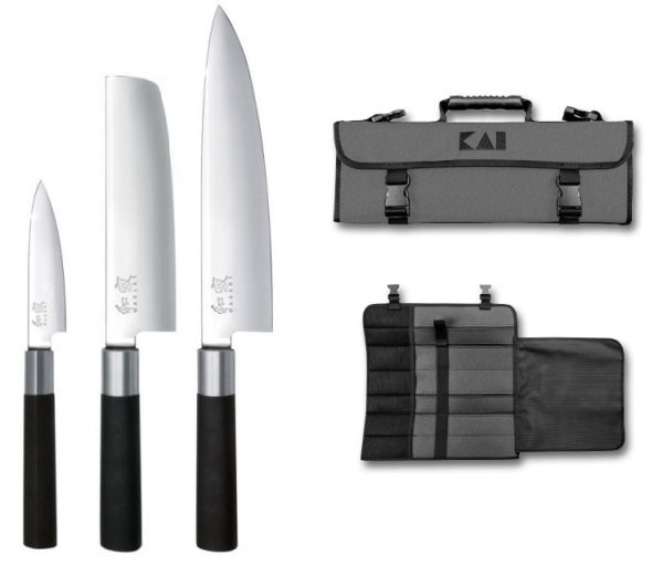 Mallette Kai avec 3 couteaux Kai Wasabi Black Series