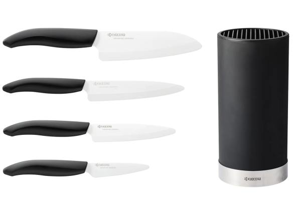 Set de 4 couteaux Kyocera Gen avec bloc démontable