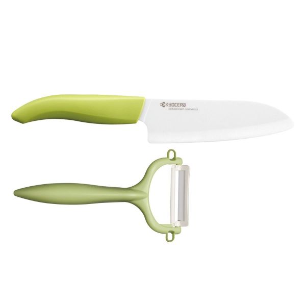 Set taglia e pela Kyocera Gen - Santoku e pelapatate, verde
