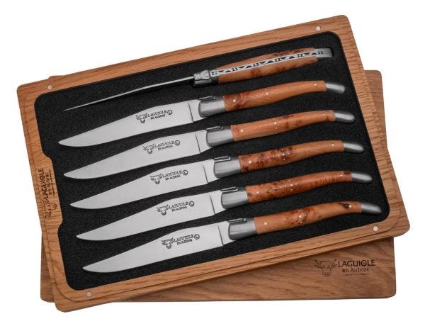Laguiole en Aubrac: 6 coltelli da tavola in ginepro