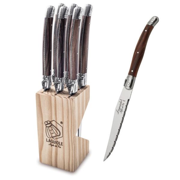 Laguiole Style de Vie Premium - Set 6 coltelli da bistecca Dark Wood