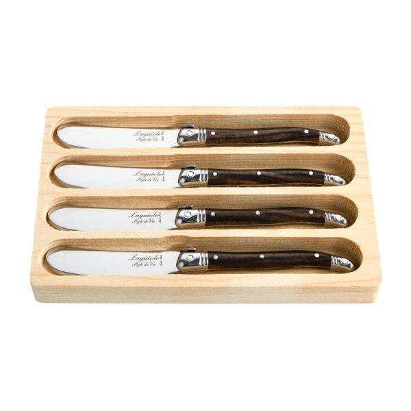 Laguiole Style de Vie Premium - Set 4 coltelli spalmaburro Dark Wood