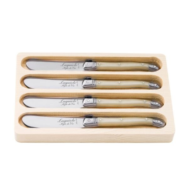 Laguiole Style de Vie Premium - Set 4 coltelli spalmaburro Pearl