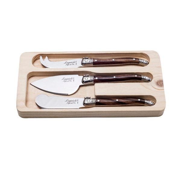 Laguiole Style de Vie Premium - Set 3 coltelli da formaggio Dark Wood