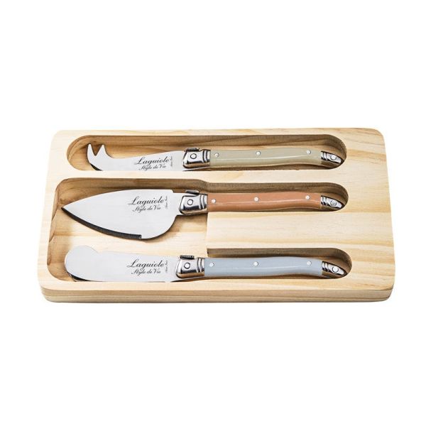Laguiole Style de Vie Premium - Set 3 coltelli da formaggio Treasure
