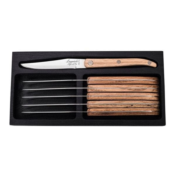 Laguiole Style de Vie Innovation - Set 6 coltelli da bistecca Oak lisci
