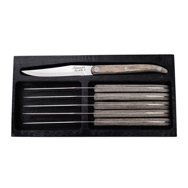 Laguiole Style de Vie Innovation - Set 6 coltelli da bistecca Grey Pakka