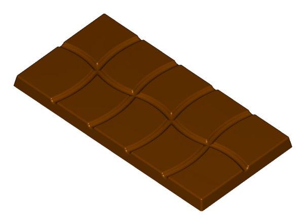 Stampo in policarbonato per cioccolato Tavoletta 50 grammi ondulata