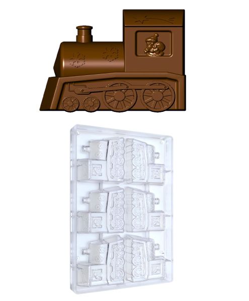 Polycarbonate mould for Christmas Train chocolates 
