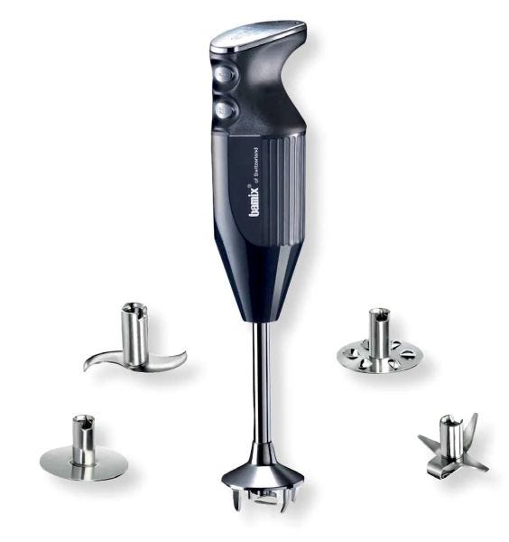 Bamix MAXX 350 W Nero – Frullatore a immersione professionale - Kit con 4 lame