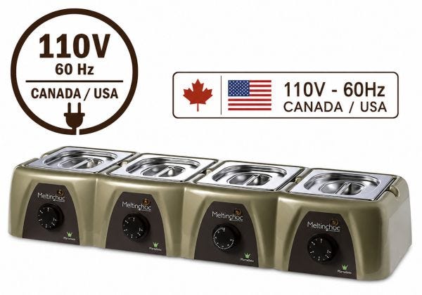 Scioglitore per cioccolato Meltinchoc 110V (Canada/USA) Multivasca 4 x 1,5 L Martellato Professional