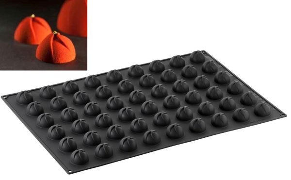 Moule en silicone Pavoflex vertigo mignon 600 x 400 mm - 54 empreintes Ø 40 x h 27 mm - vol.25 ml