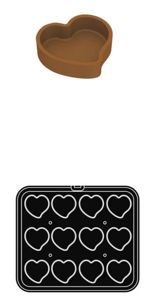 PIASTRA 59 - impronta cuore per Cookmatic e Cookmartic Special di Pavoni Professional