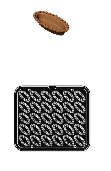 PLAQUE E – empreintes ovales festonnées pour Cookmatic et Cookmatic Special de Pavoni Professional