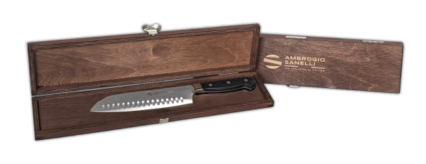 Scatola di legno per coltelli Maitre piccola di Ambrogio Sanelli