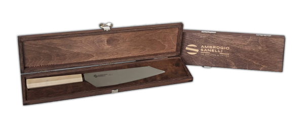 Scatola di legno per coltelli Hexagon grande di Ambrogio Sanelli