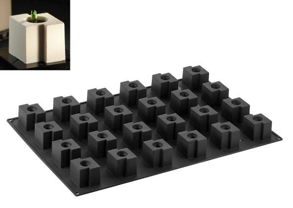 Pavoflex silicone mould tekno 600 x 400 mm - 24 indents 58 x 50 x h 50 mm - vol.115 ml