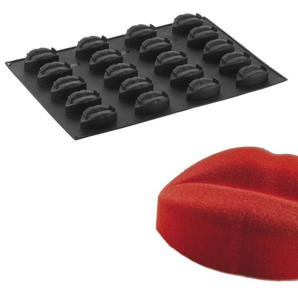 Pavoflex silicone mould mouth 600 x 400 mm - 20 indents 93 x 50 x h 36 mm - vol.105 ml