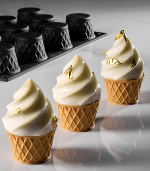 Kit 2 Stampi in silicone per monoporzioni GELATO di Pavoni Professional