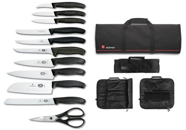 Valigetta completa di 10 coltelli e 1 forbice Victorinox