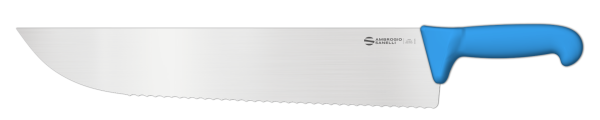 Serrated slicing knife 36 cm with blue handle from the Supra line by Ambrogio Sanelli