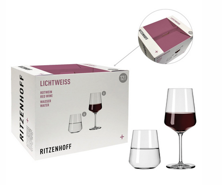 Set of 6 Lichtweiss Julie red wine glasses & 6 water glasses