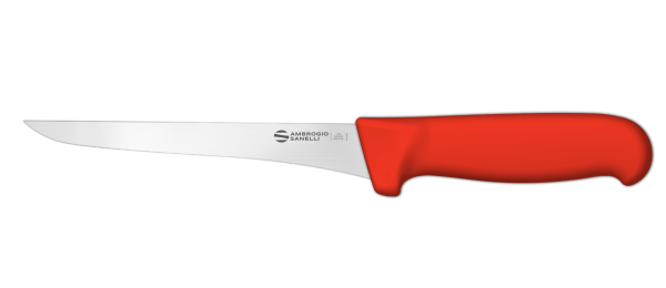 Coltello disosso stretto flessibile cm 16 manico rosso Linea Supra di Ambrogio Sanelli