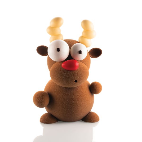 Kit 5 stampi termoformati per cioccolato Rudolf di Silikomart Professional