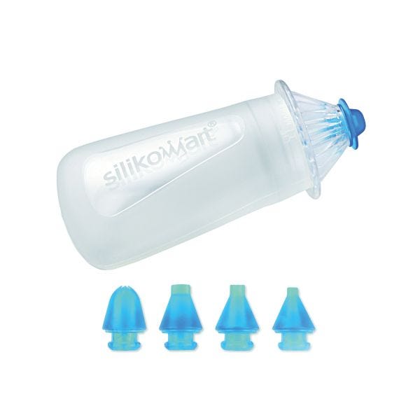 Penna decorativa in silicone trasparente con 5 punte di Silikomart Professional.