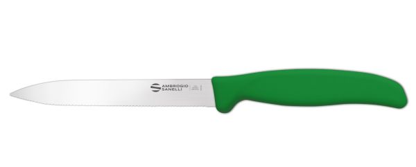 Couteau polyvalent de 14 cm à manche vert de la gamme Supra d'Ambrogio Sanelli
