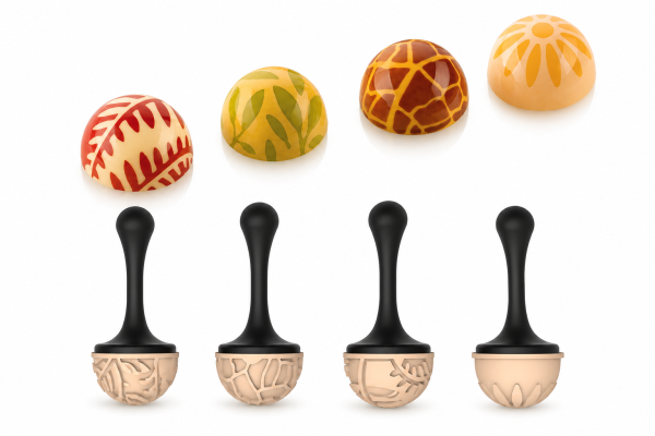 Set de 4 tampons en silicone Choco Stamp D par Silikomart Professional