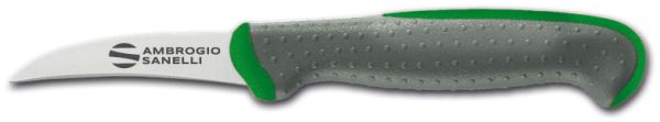 Coltello verdura curvo cm. 7 manico verde Linea Tecna di Ambrogio Sanelli
