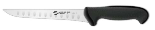 Coltello disosso cm. 16 con alveole Manico Nero – Linea Tecna di Ambrogio Sanelli