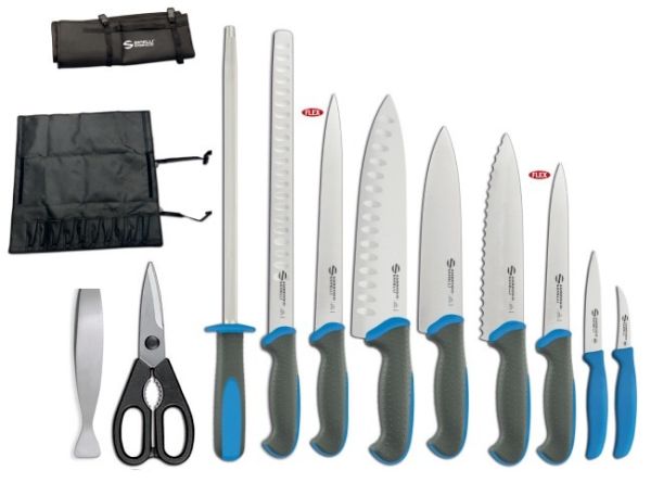 Avvolgibile Chef Cucina di Mare completo di 8 coltelli e 3 accessori di Ambrogio Sanelli