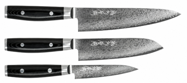 Yaxell Ran Set: 3 Japanese knives in 69 layers damascus steel
