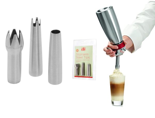 Set di 3 beccucci in acciaio inox di iSi Professional
